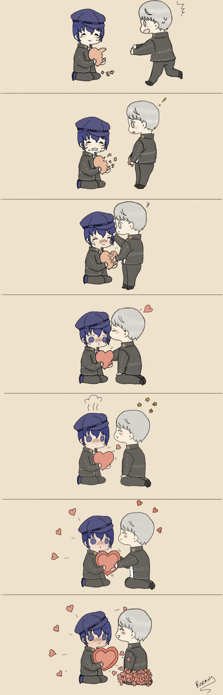 narukami yu and shirogane naoto (persona and 3 more) drawn by rosemaryandart