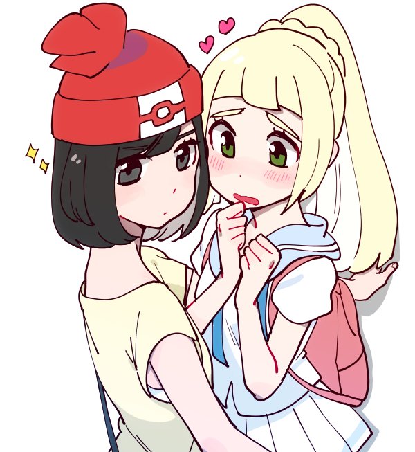 lillie and selene (pokemon and 1 more) drawn by tamifull