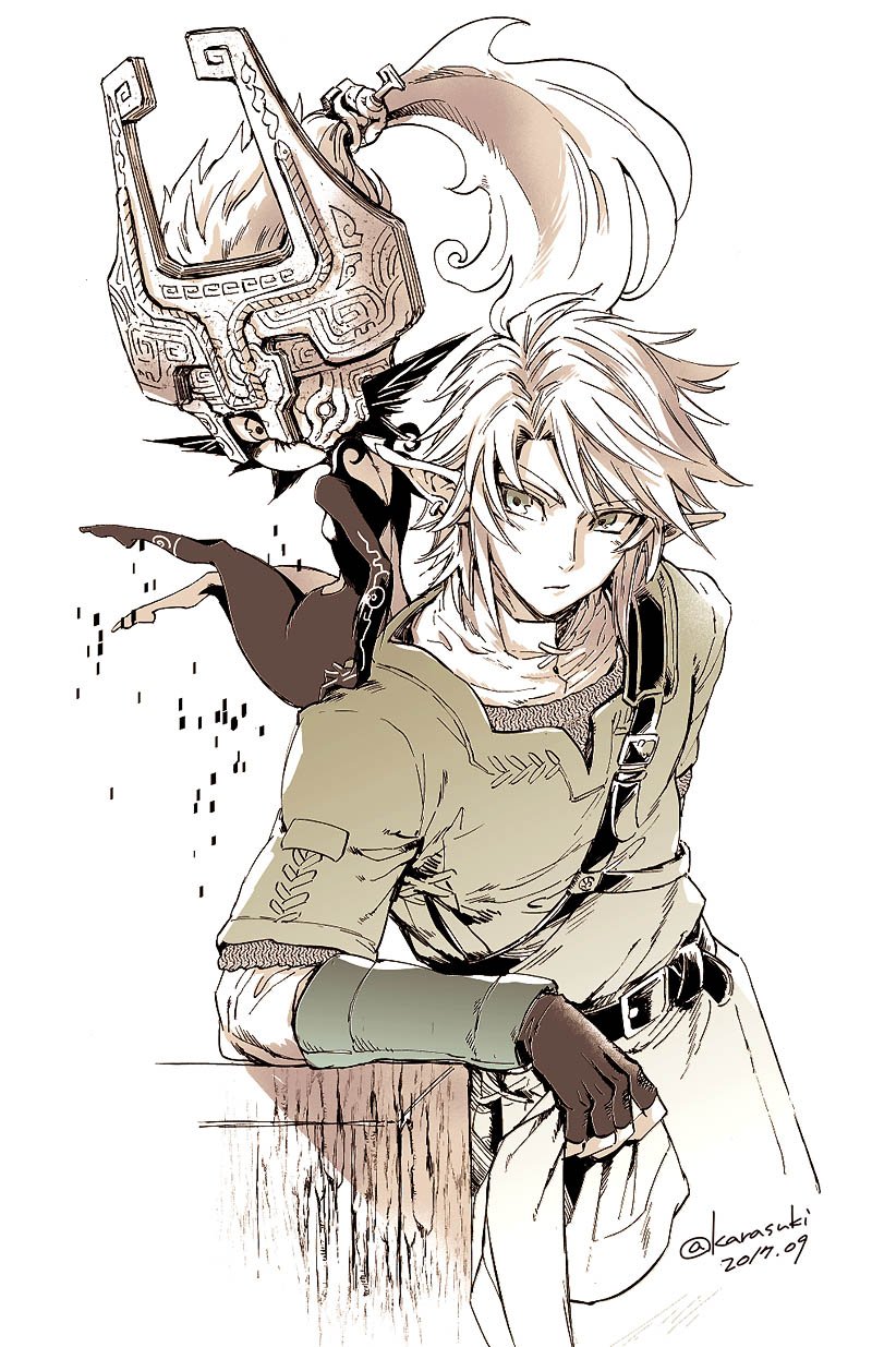 link and midna (the legend of zelda and 1 more) drawn by tak_(karasuki)
