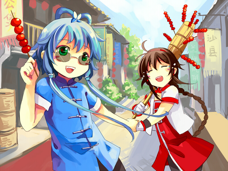luo tianyi and yuezheng ling (vocaloid and 2 more) drawn by feng_you
