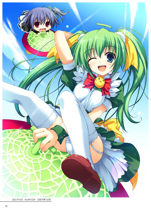 melon-chan and black lemon-chan (melonbooks and 1 more) drawn by tomose_shunsaku