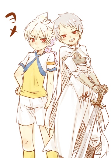prussia and hakuryuu (inazuma eleven and 2 more) drawn by tobi_(one)