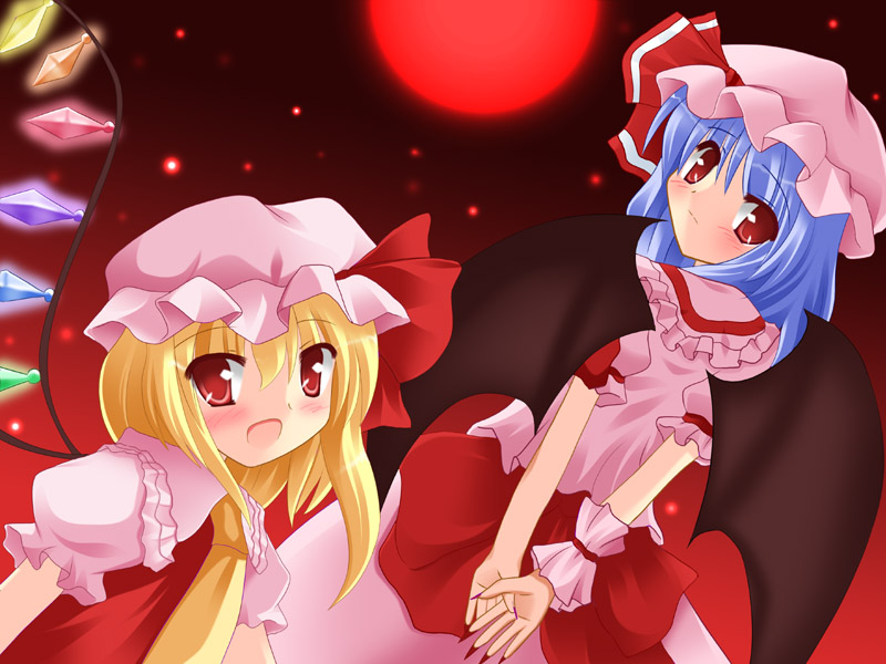 remilia scarlet and flandre scarlet (touhou) drawn by silamizu_(white_water)