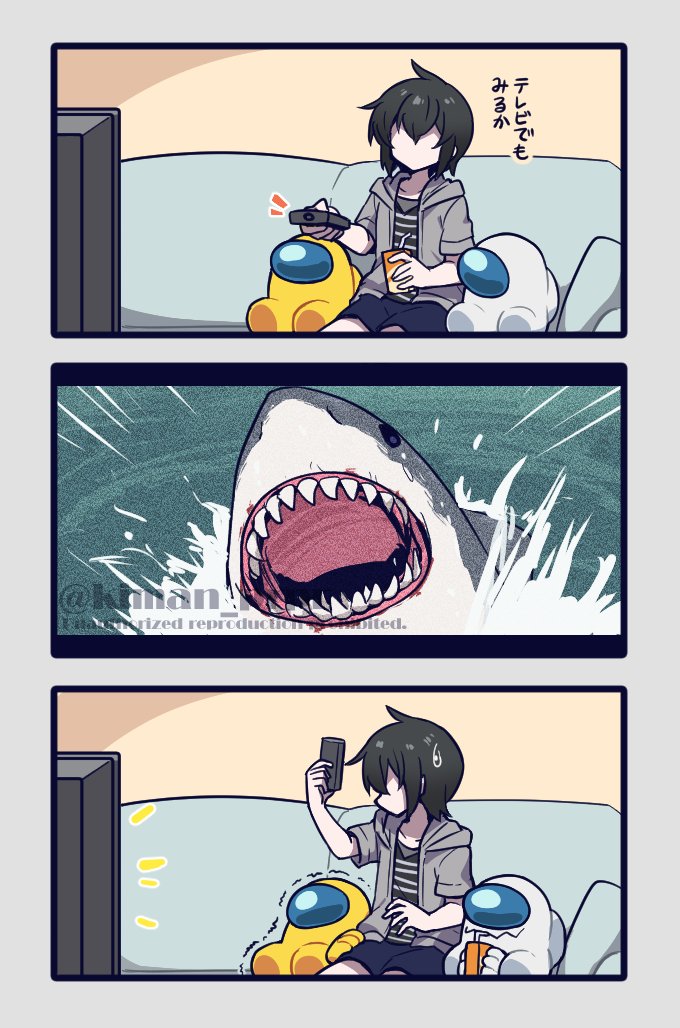 crewmate, yellow, white, impostor, and they (original and 1 more) drawn by kiman