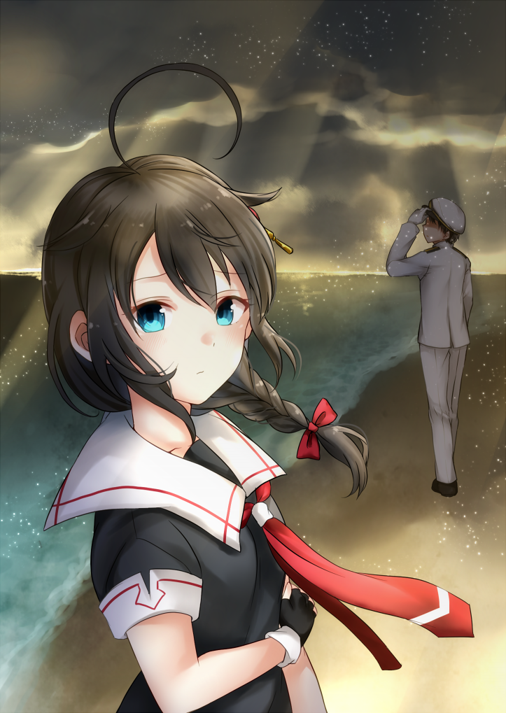 admiral, shigure, and shigure kai ni (kantai collection) drawn by mashiro_aa