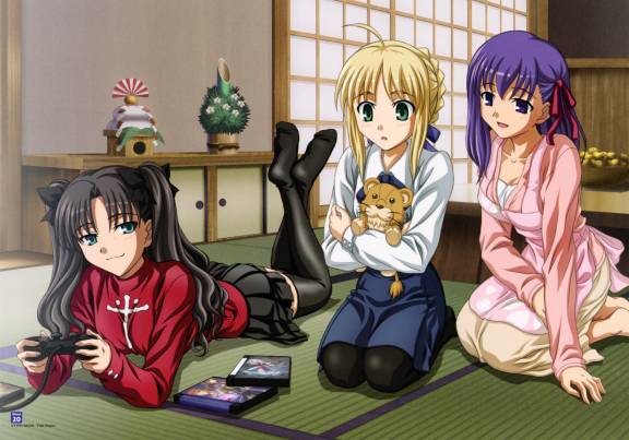 artoria pendragon, saber, tohsaka rin, and matou sakura (fate and 1 more)
