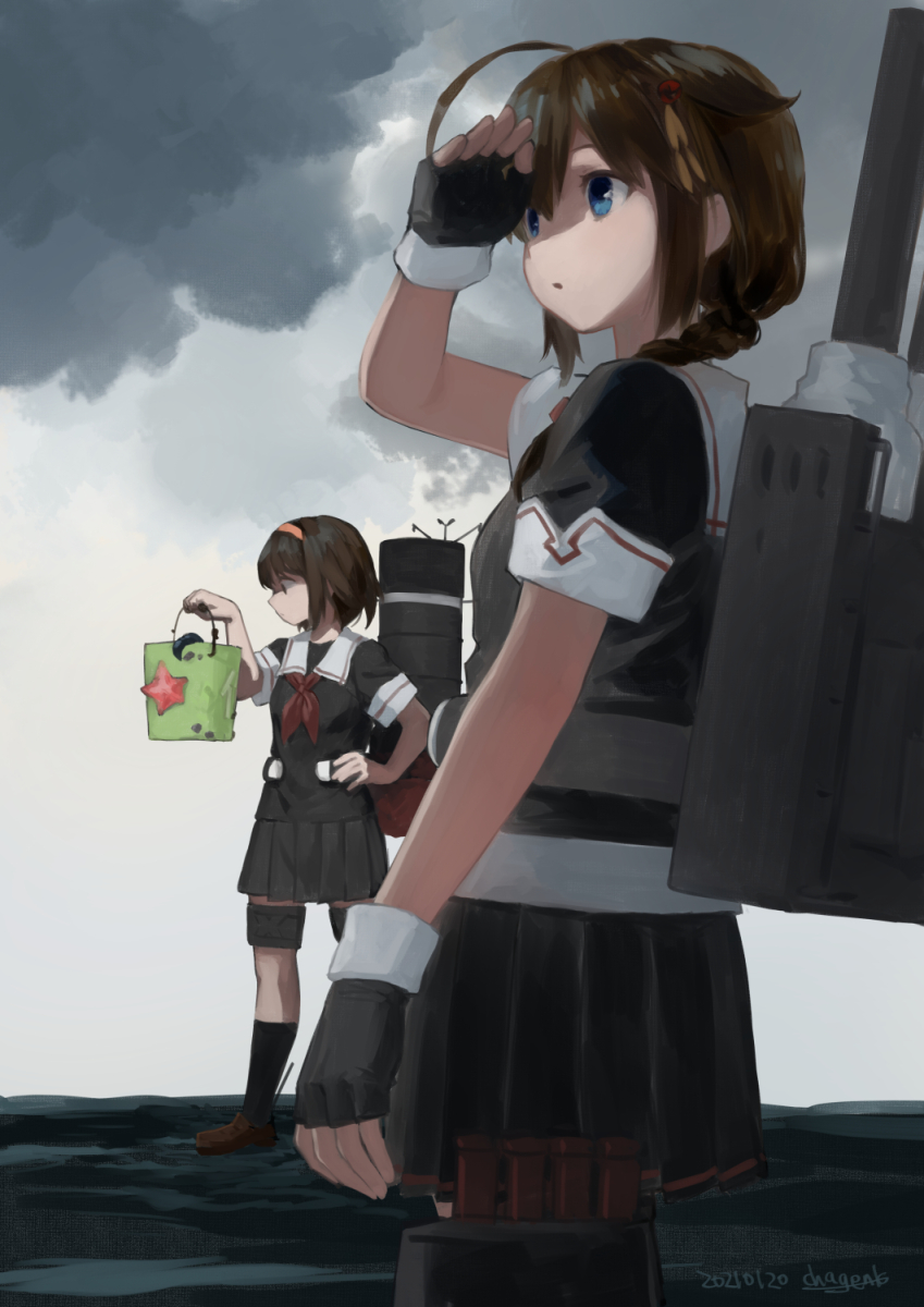 shigure and shiratsuyu (kantai collection) drawn by chagen_kokimu