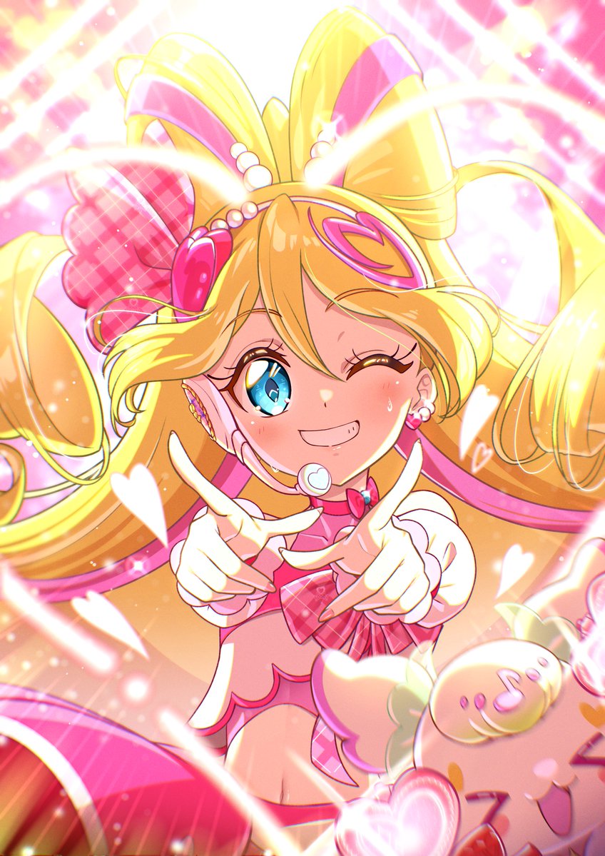 sakura uta, cure idol, and purirun (precure and 1 more) drawn by rice_rabbit22