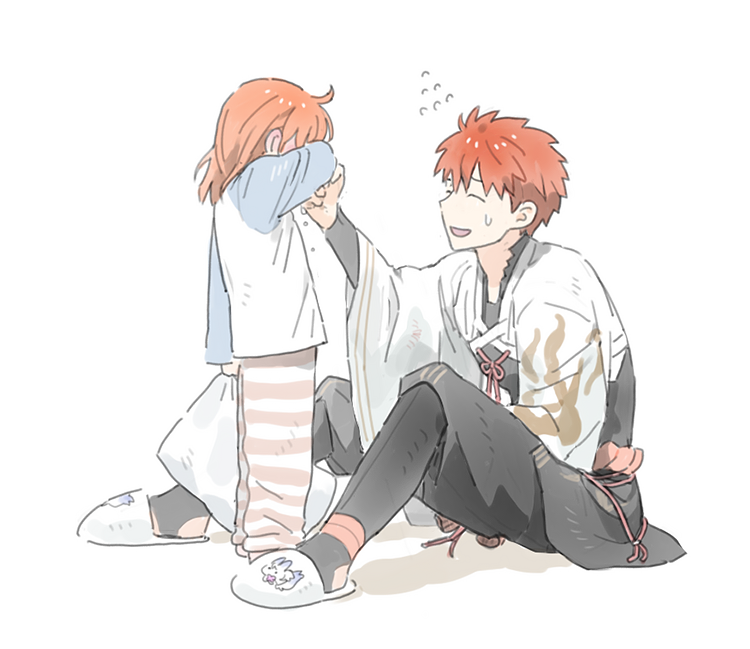 fujimaru ritsuka, emiya shirou, fou, and senji muramasa (fate and 1 more) drawn by cczyjs