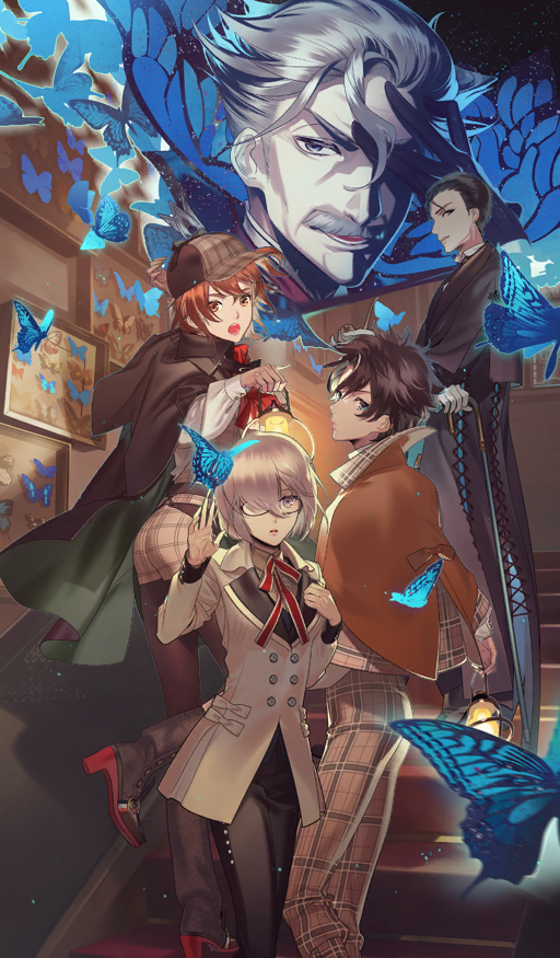 mash kyrielight, fujimaru ritsuka, james moriarty, and sherlock holmes (fate and 1 more) drawn by kazuaki
