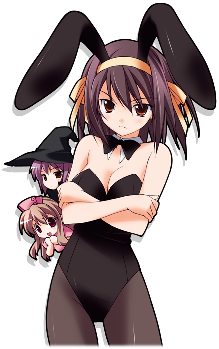 suzumiya haruhi, nagato yuki, and asahina mikuru (suzumiya haruhi no yuuutsu) drawn by sakana_(flame_sakana)