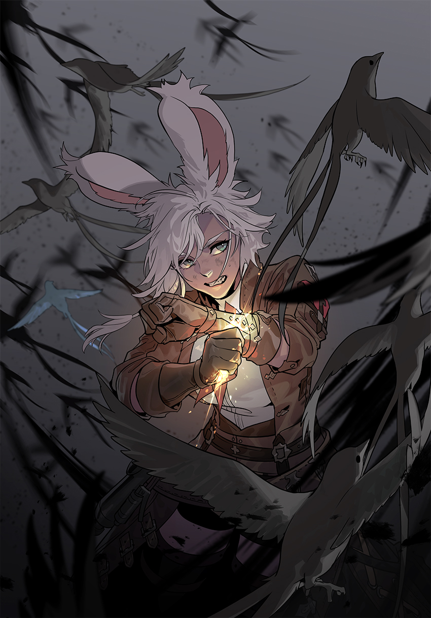 warrior of light and meteion (final fantasy and 1 more) drawn by byuub
