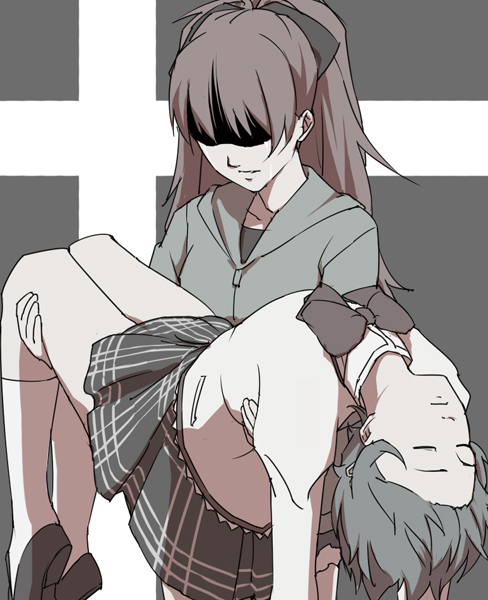 miki sayaka and sakura kyoko (mahou shoujo madoka magica) drawn by guntank_(guriko)