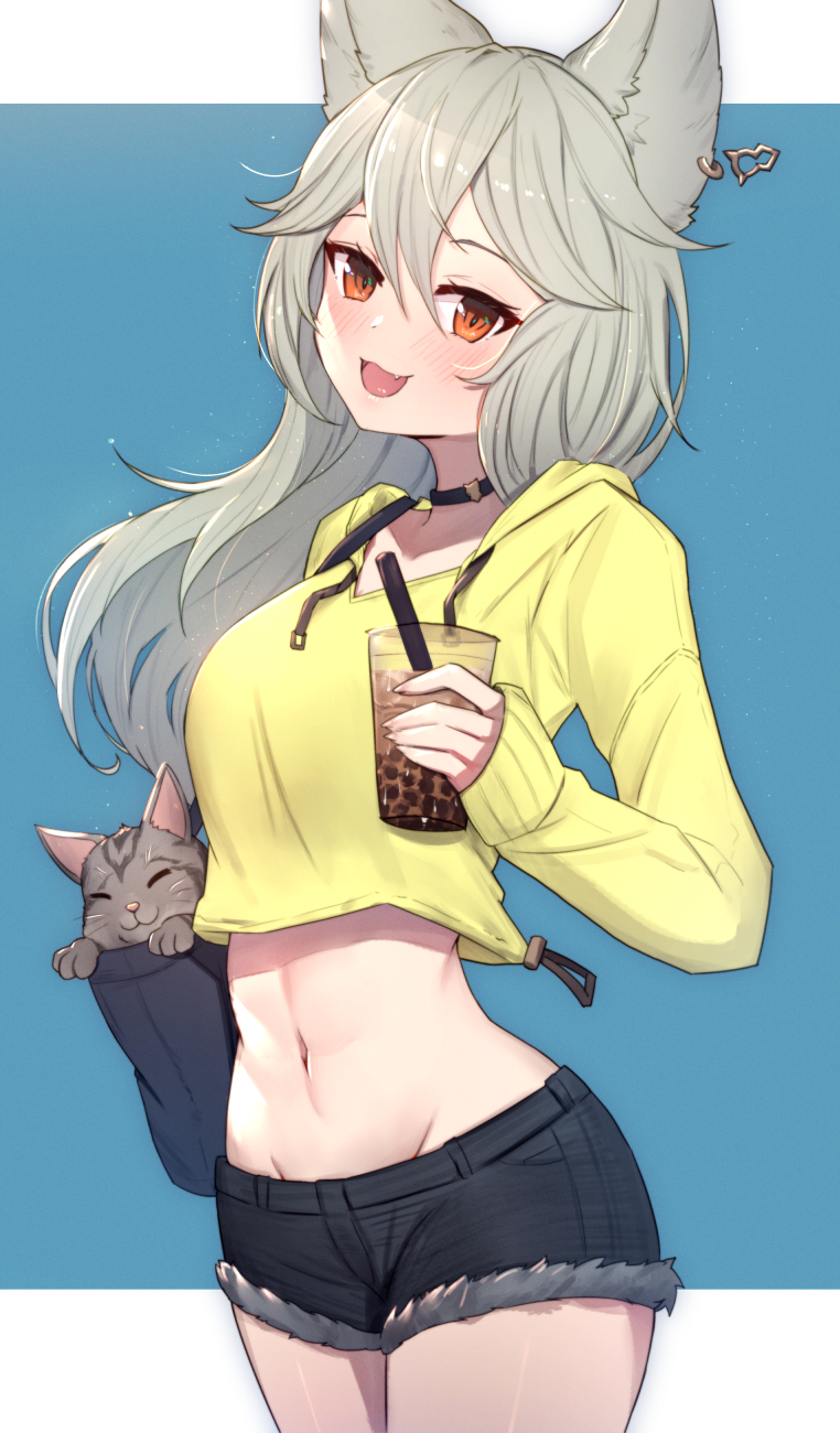 sen and young cat (granblue fantasy) drawn by uneg