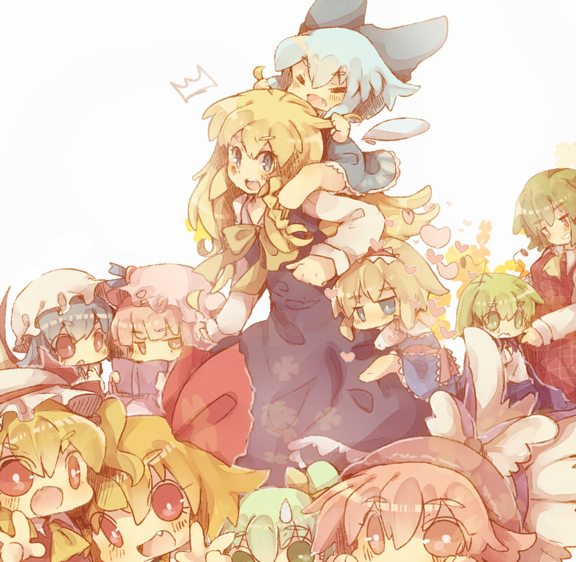 kirisame marisa, remilia scarlet, flandre scarlet, cirno, alice margatroid, and 6 more (touhou) drawn by masirosu