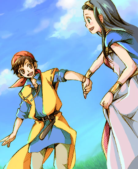 hero and medea (dragon quest and 1 more) drawn by shibaichi