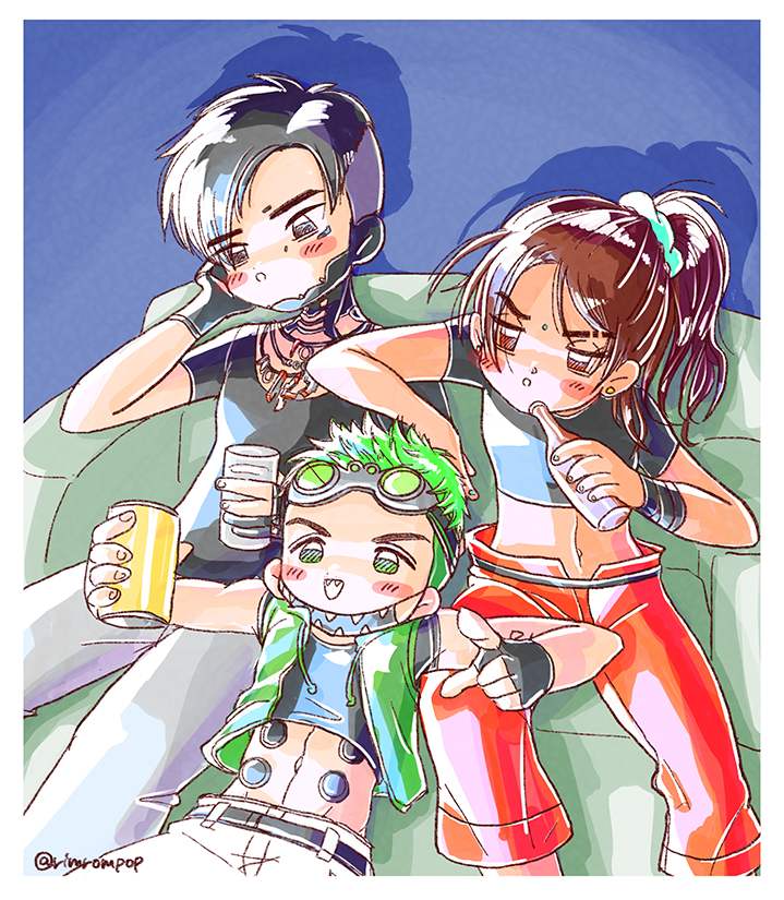 crypto, octane, and rampart (apex legends) drawn by muni_ni_mu