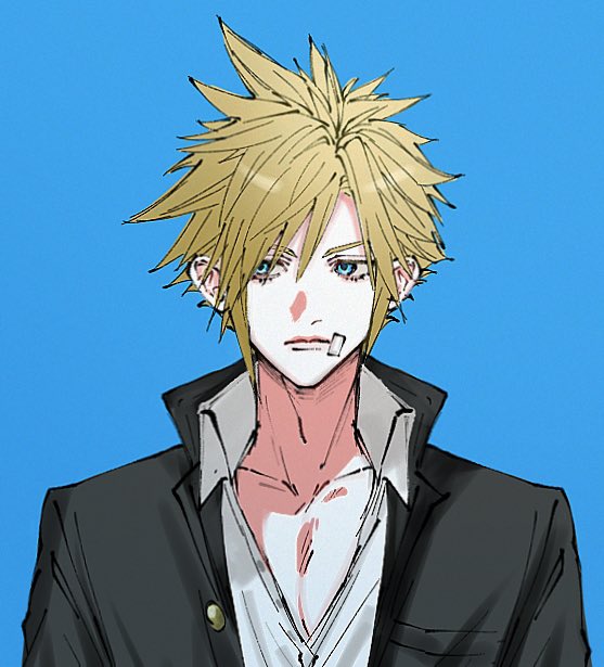 cloud strife (final fantasy and 2 more) drawn by shunkafuyu