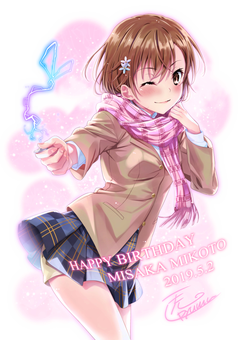 misaka mikoto (toaru majutsu no index and 2 more) drawn by isshi_pyuma