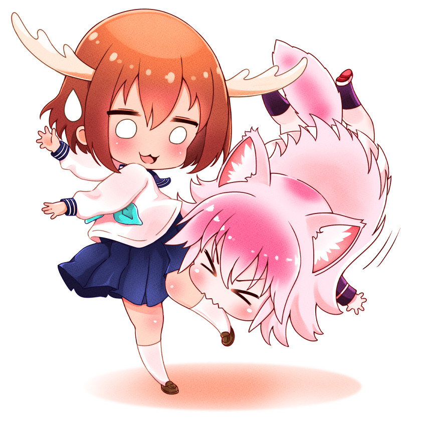shikanoko noko and okami ranka (shikanoko nokonoko koshitantan and 1 more) drawn by yon_senpai