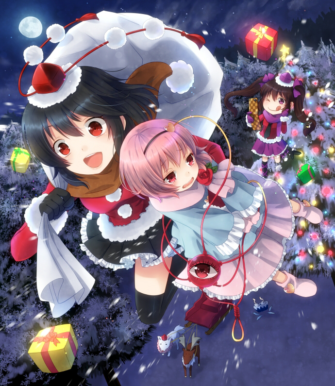 cirno, shameimaru aya, komeiji satori, inubashiri momiji, and himekaidou hatate (touhou) drawn by nunucco