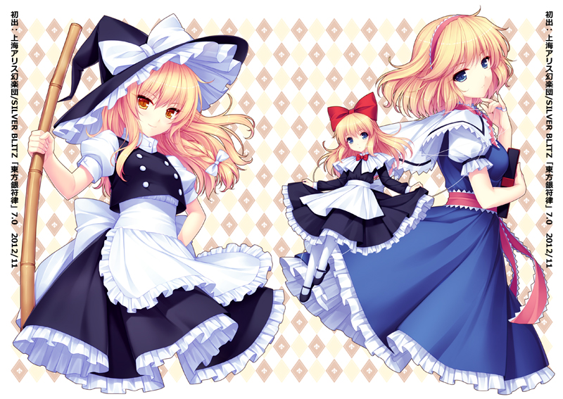 kirisame marisa, alice margatroid, and shanghai doll (touhou) drawn by sayori_(neko_works)