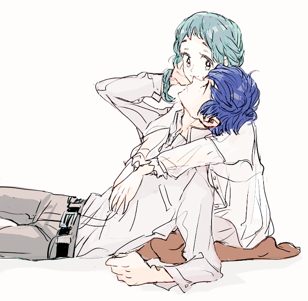 yuuki makoto and yamagishi fuuka (persona and 2 more) drawn by sutei_(giru)