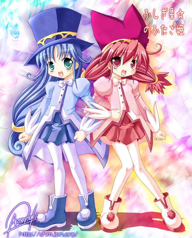 fine and rein (fushigiboshi no futago hime) drawn by maki_(seventh_heaven_maxion)