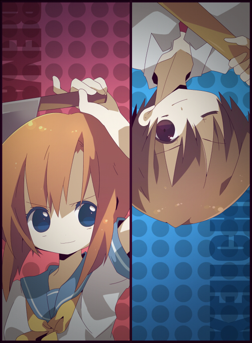 ryuuguu rena and maebara keiichi (higurashi no naku koro ni)