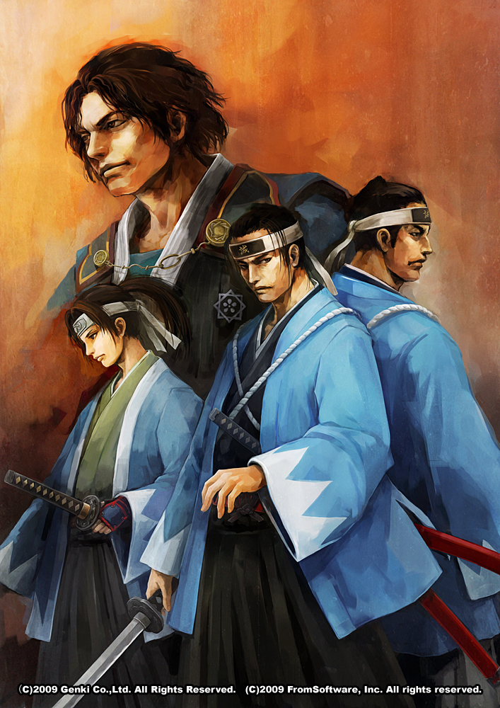 sakamoto ryouma, okita souji, kondou isami, and hijikata toshizou (fuuun shinsengumi) drawn by hironox