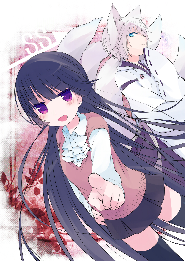 shirakiin ririchiyo and miketsukami soushi (inu x boku ss) drawn by mizuki_(koko_lost)