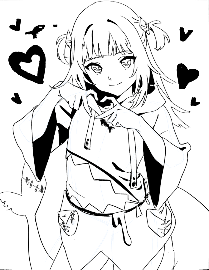 gawr gura (hololive and 1 more) drawn by drawfag