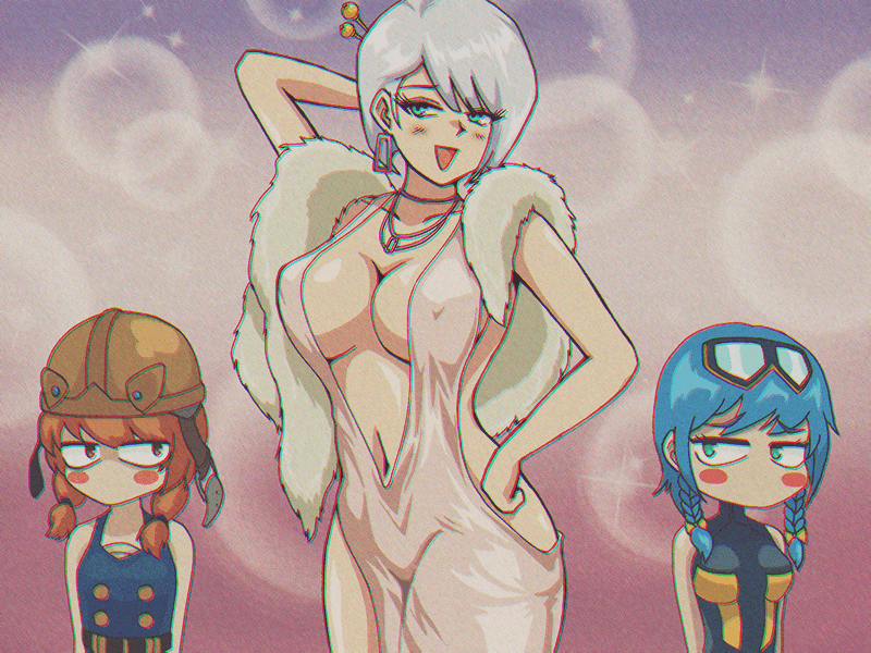 dutch girl, audrey dreamweaver, and triaina (last origin) drawn by chib0b