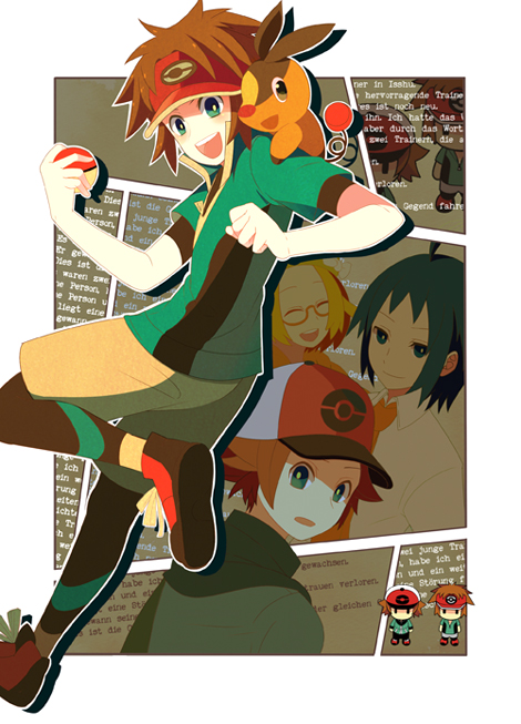 hilbert, bianca, tepig, nate, and cheren (pokemon and 2 more) drawn by himari_g_(sr)