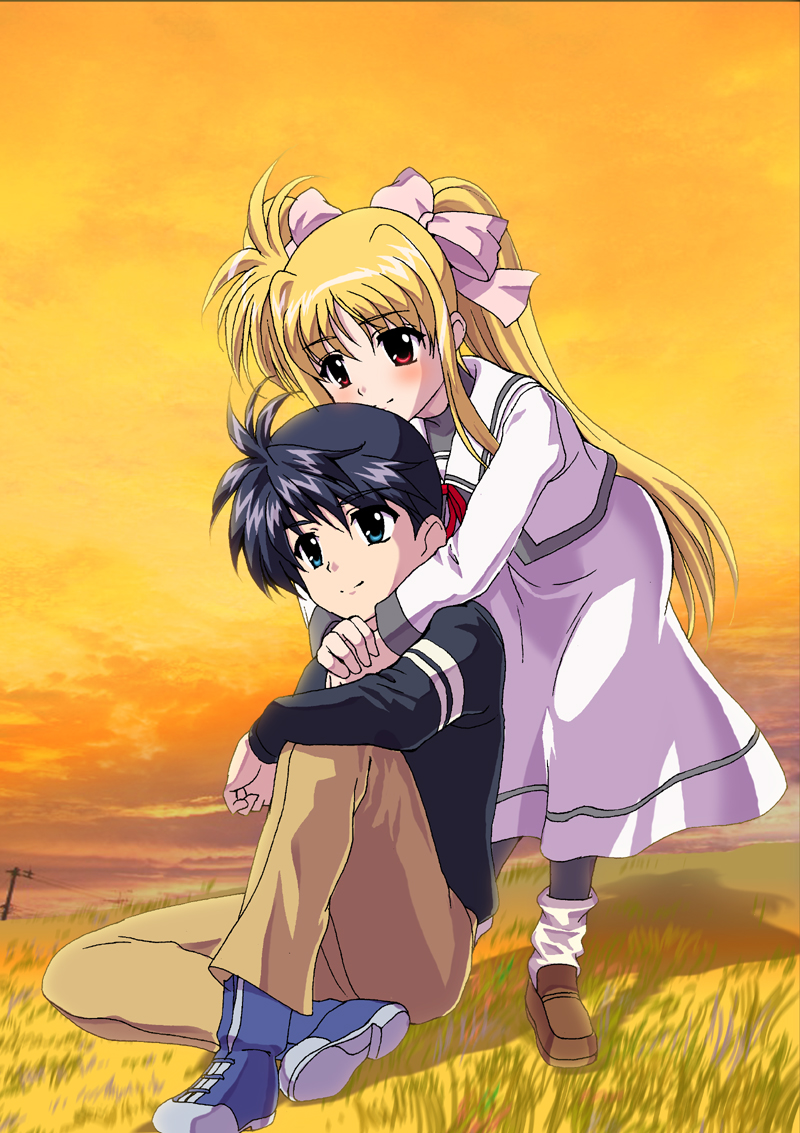 fate testarossa and chrono harlaown (lyrical nanoha and 2 more) drawn by g-tetsu