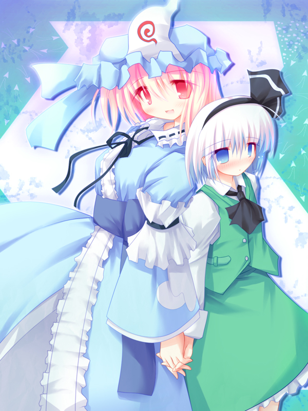 konpaku youmu and saigyouji yuyuko (touhou) drawn by ai_takurou