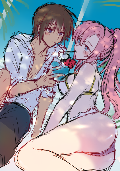 lacus clyne and kira yamato (gundam and 1 more) drawn by herorororon