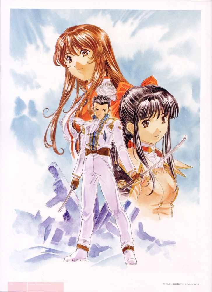 shinguuji sakura, erica fontaine, and oogami ichirou (sakura taisen and 1 more) drawn by matsubara_hidenori