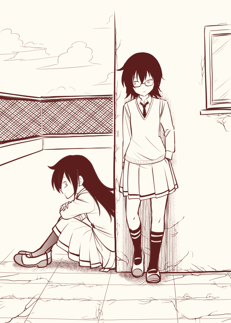 kuroki tomoko and komiyama kotomi (watashi ga motenai no wa dou kangaetemo omaera ga warui!) drawn by satou_yuuki