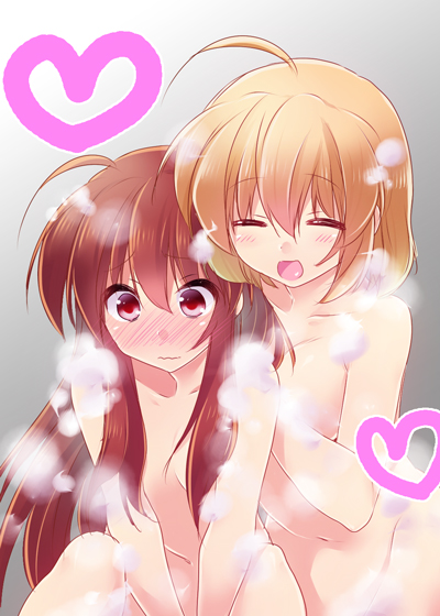 natsume rin and kamikita komari (little busters!) drawn by hano_haruka