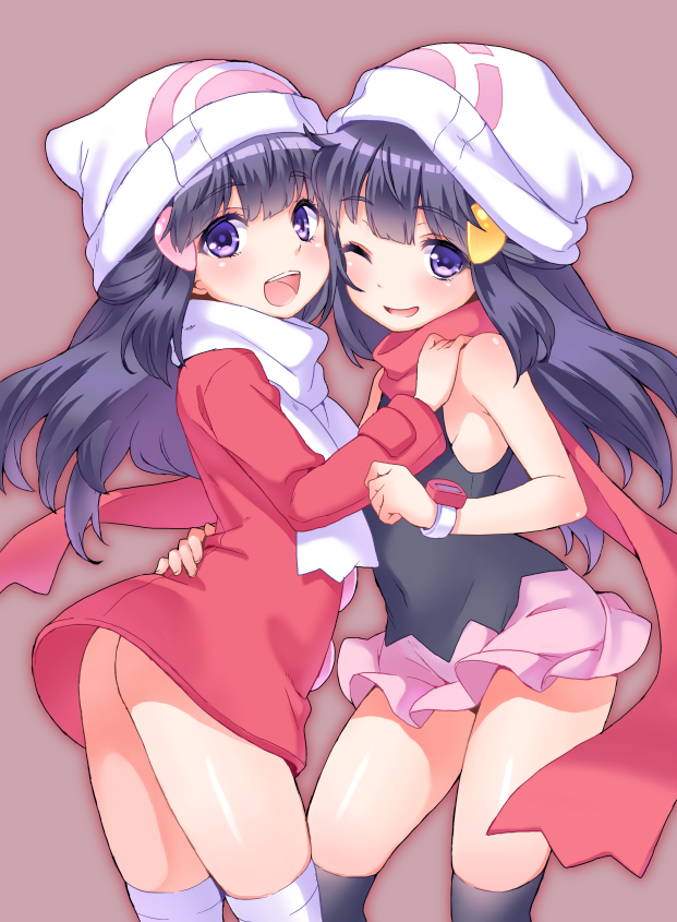 dawn (pokemon and 2 more) drawn by shouni_(sato3)