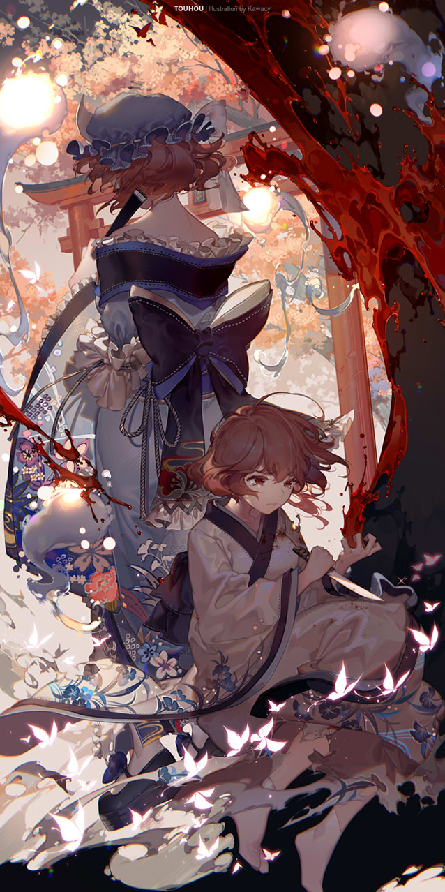 saigyouji yuyuko (touhou) drawn by kawacy