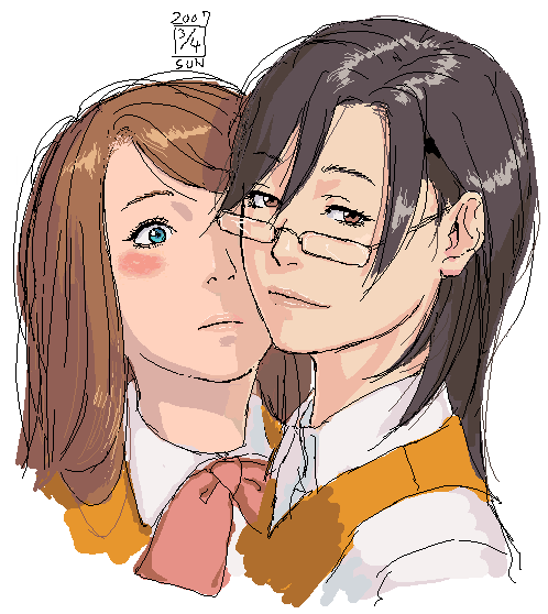 harada chie and senou aoi (my-hime) drawn by ikeda_(cpt)