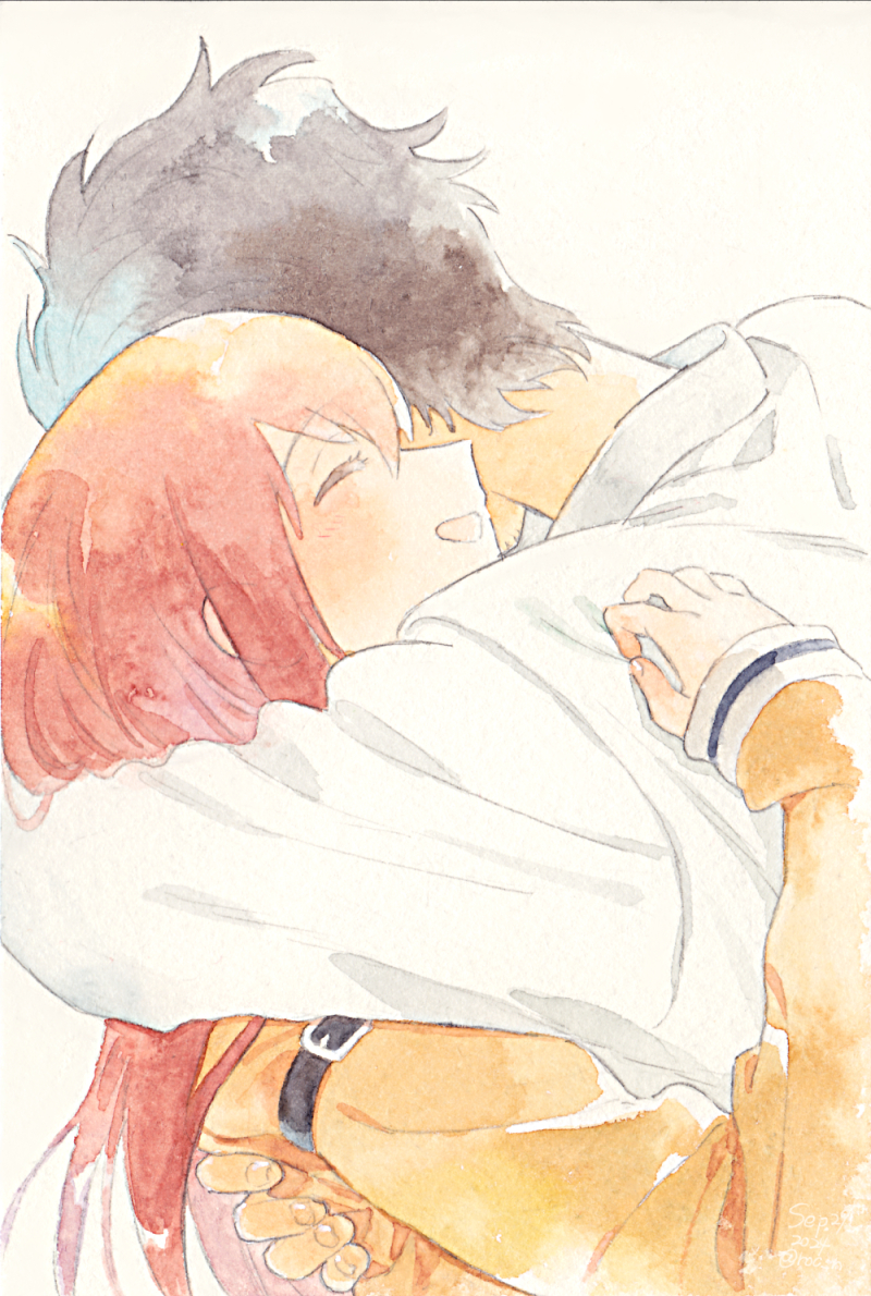 makise kurisu and okabe rintarou (steins;gate) drawn by rocni