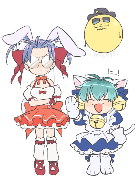 usada hikaru, dejiko, gema, nurude sasara, and tsutsujimori rosho (di gi charat and 1 more) drawn by tamago_toji