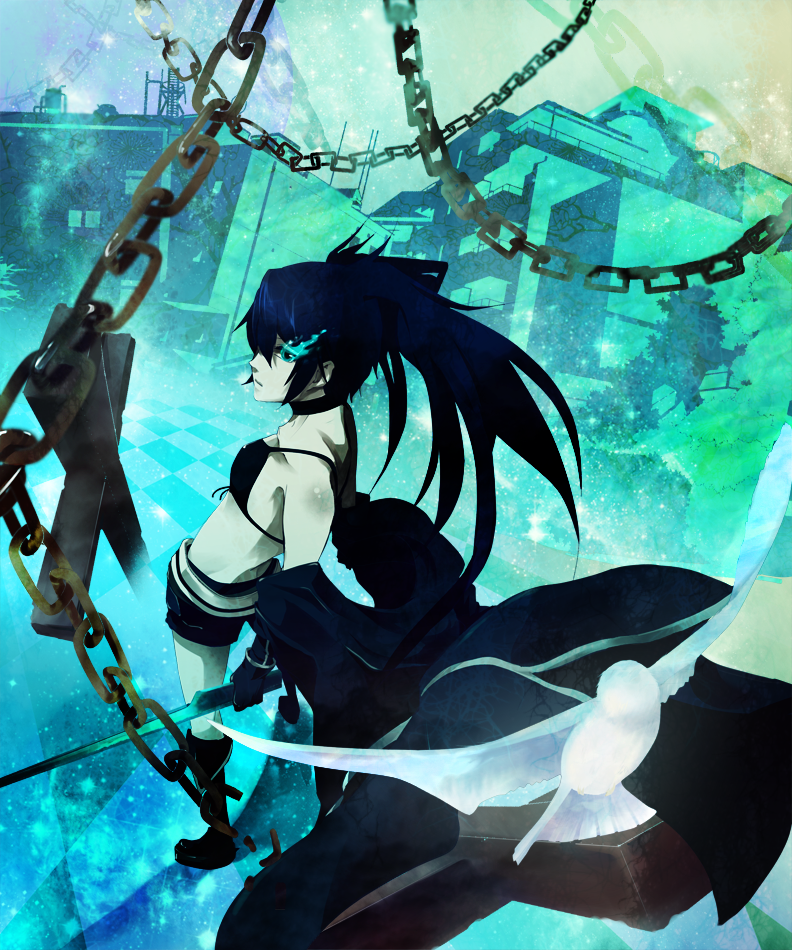 black rock shooter (black rock shooter) drawn by rrrrr_(hasui)