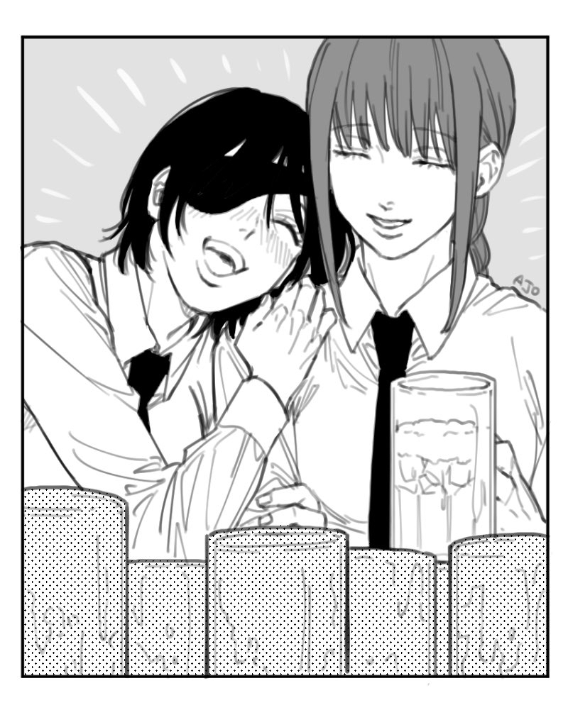 makima and himeno (chainsaw man) drawn by ajo_cnsw