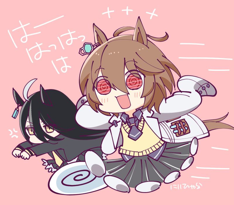 agnes tachyon and manhattan cafe (umamusume) drawn by mopiwo