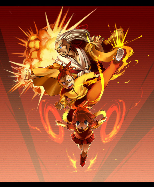 torchic, blaziken, and combusken (pokemon) drawn by yojio_(2188)