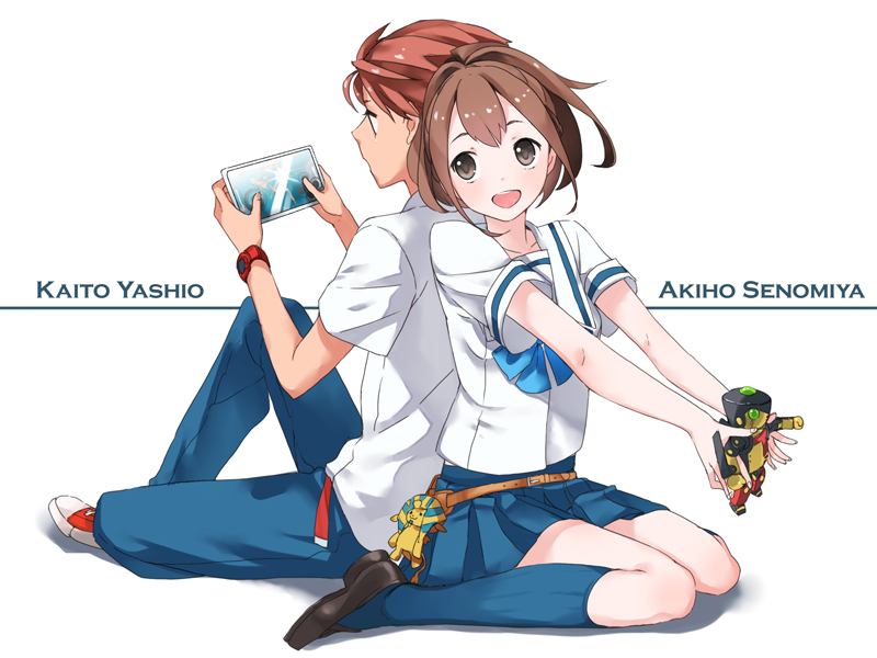 senomiya akiho and yashio kaito (robotics;notes) drawn by doushimasho